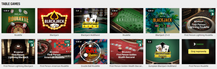 table games