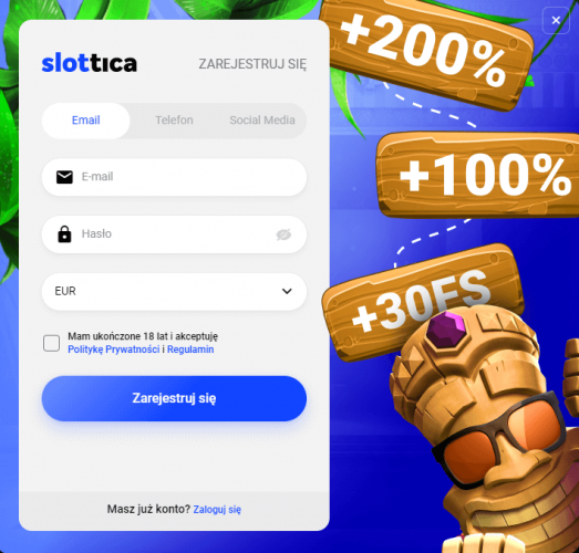 Slottica Rejestracja