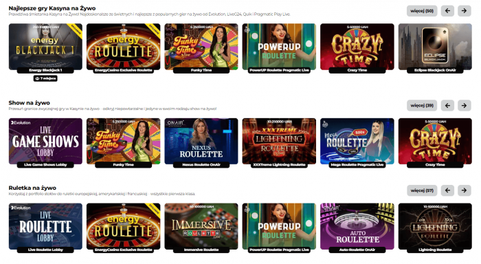 Energy Casino na Zywo