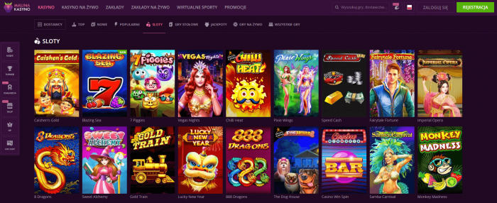 Automaty do Gry w Malina Casino