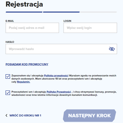 Rejestracja w Sportaza Casino