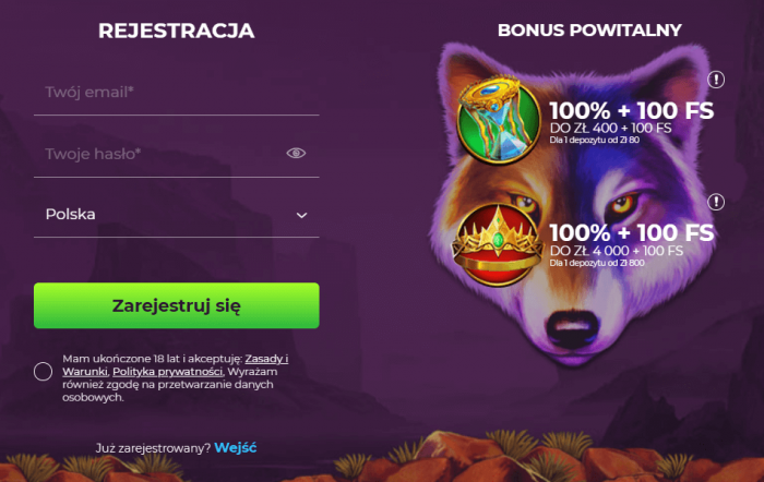 rejestracja w Wizebets