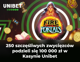 250 szczęśliwych zwycięzców podzieli się 100 000 zł w Kasynie Unibet