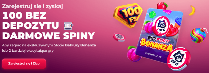 BetFury darmowe spiny bez depozytu po rejestracji