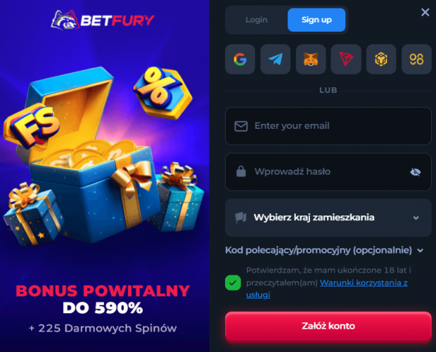 Rejestracja w BetFury