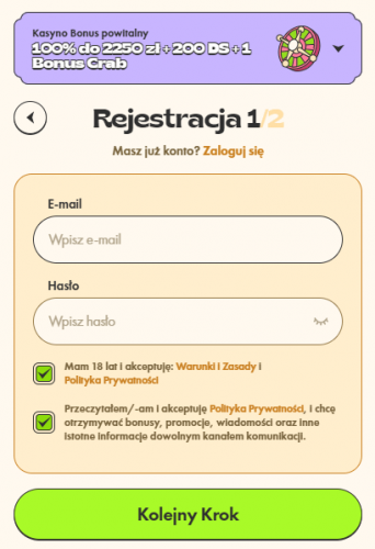Jak zarejestrować się w Vinyl Casino