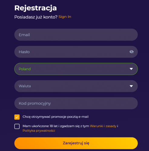 Rejestracja IWild Casino