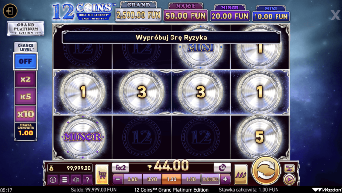 12 Coins Grand Platinum Edition Wazdan
