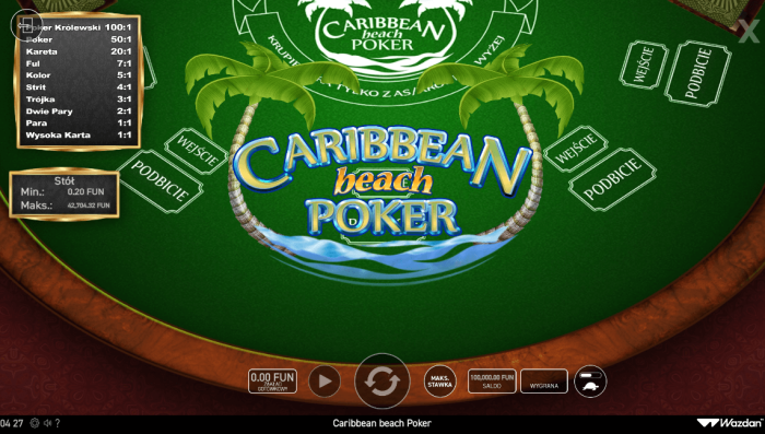 Caribbean Beach Poker Wazdan